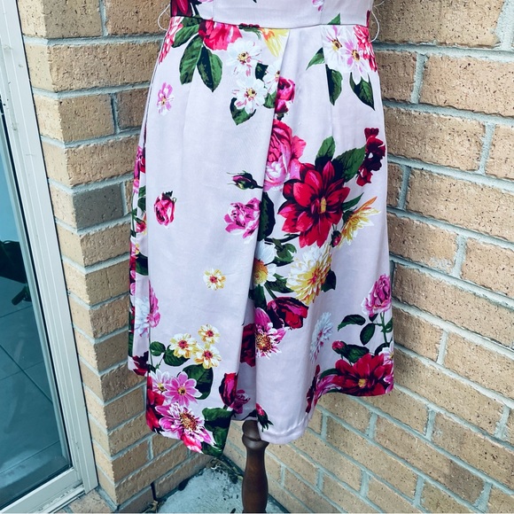 EMERSON Pink Floral Vintage-Inspired Fit and Flare Dress Size 8 Party Event - Picture 6 of 7